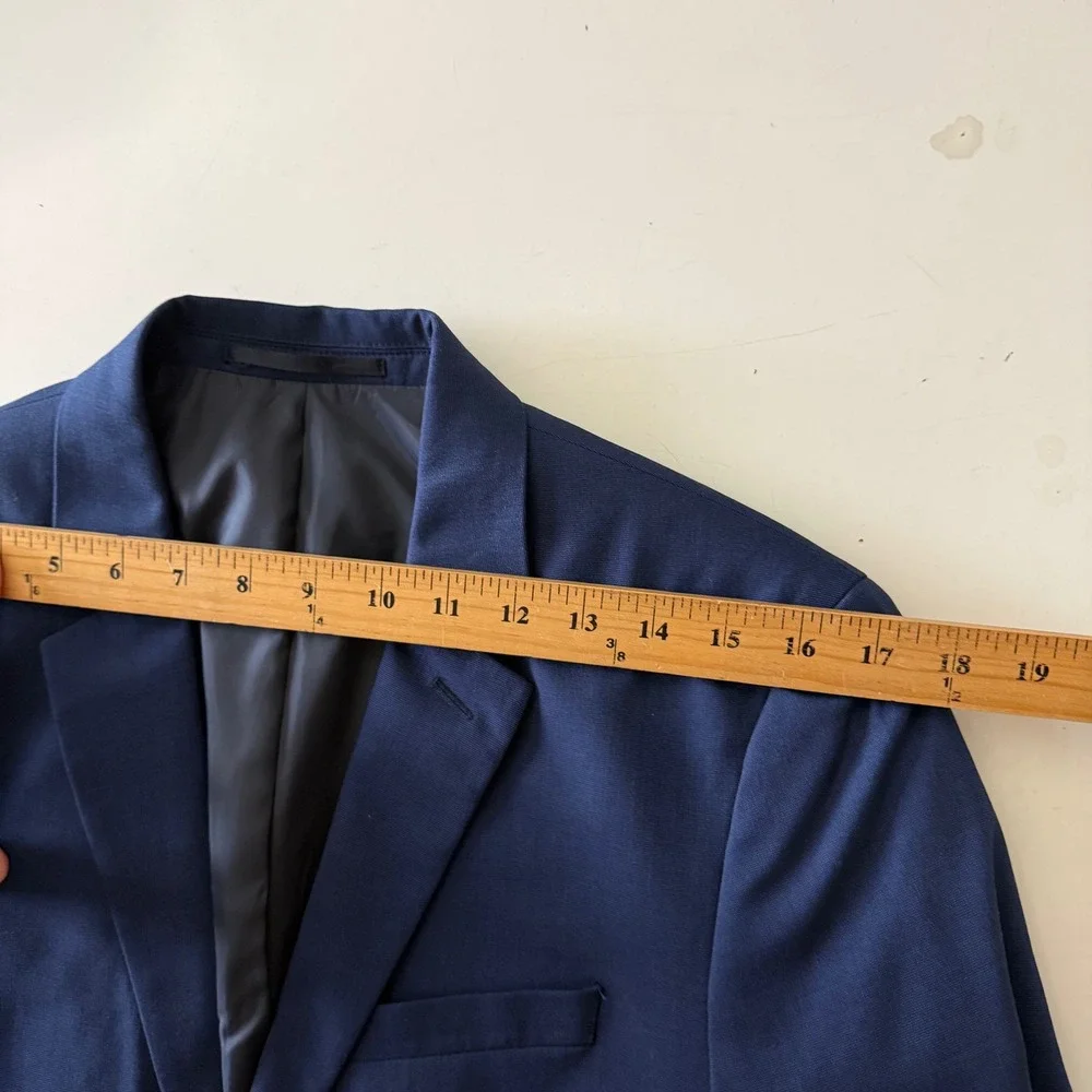 H&M Slim Fit Blazer Mens 38R Dark Blue Two Button Notch Lapel Suit Jacket NEW